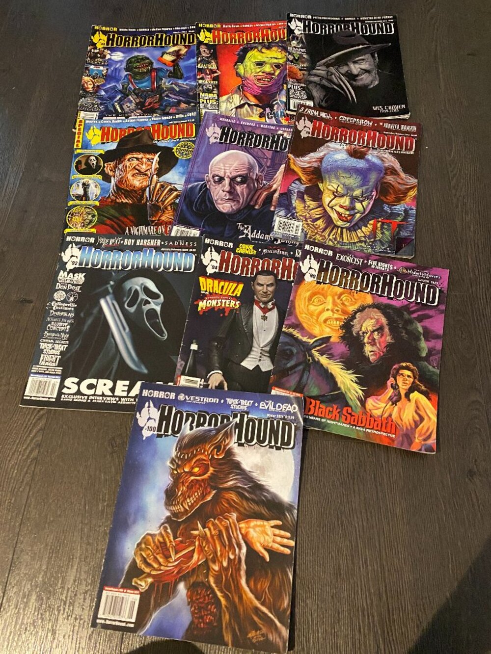 LOT OF 10 PREOWNED / READ HORRORHOUND HORROR HOUND MAGAZINES